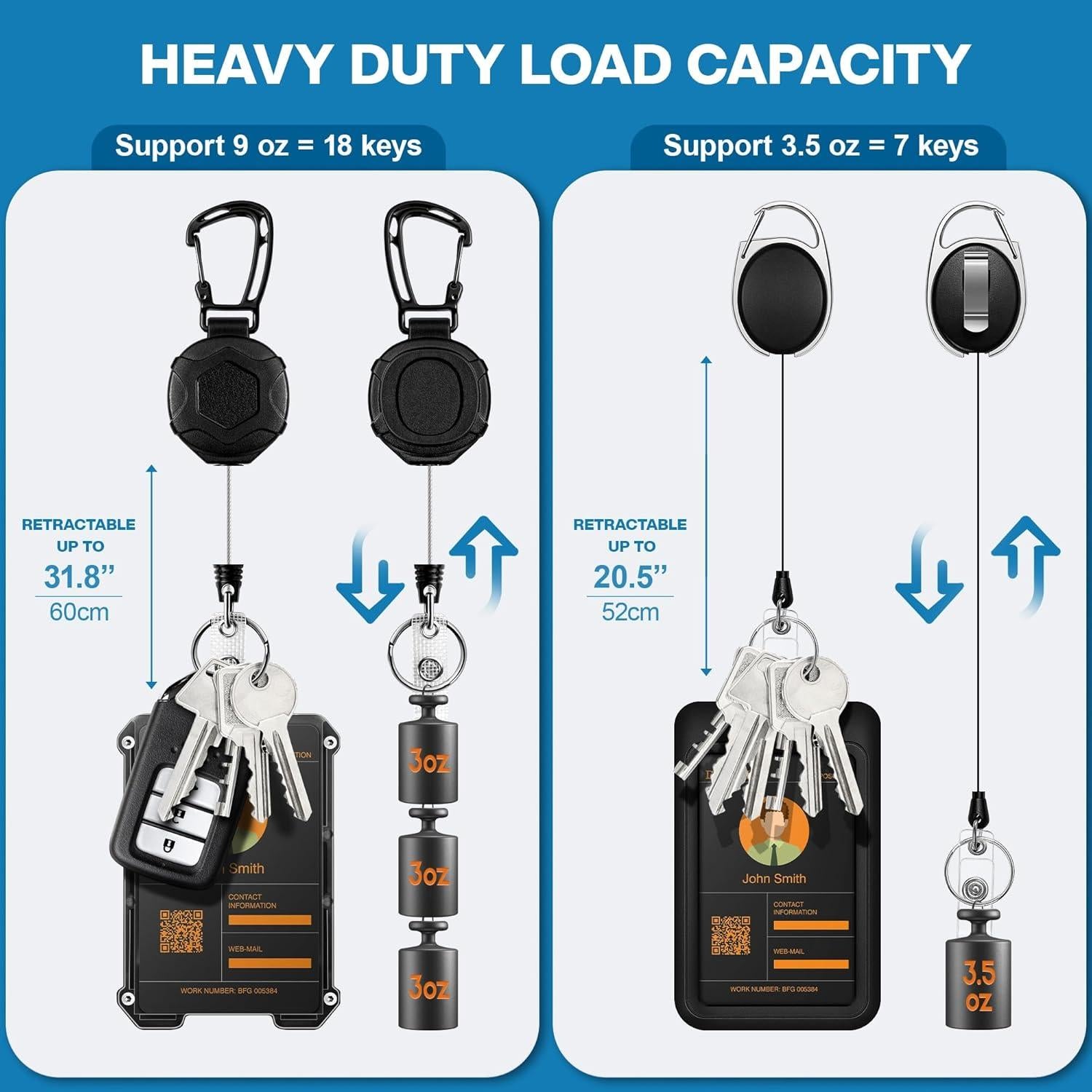 Paquete 6 Piezas Soporte Insignia Retráctil DINALLE Negro