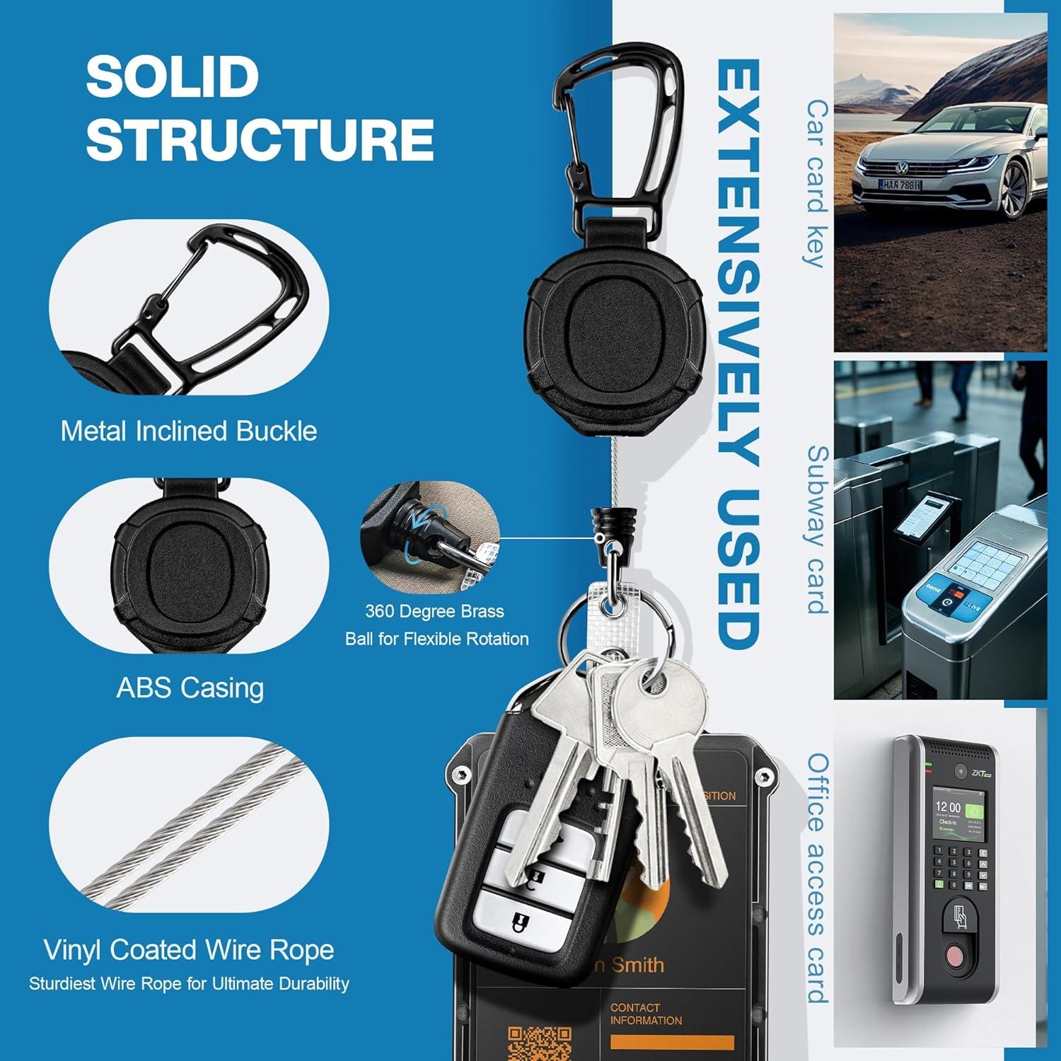 Paquete 6 Piezas Soporte Insignia Retráctil DINALLE Negro