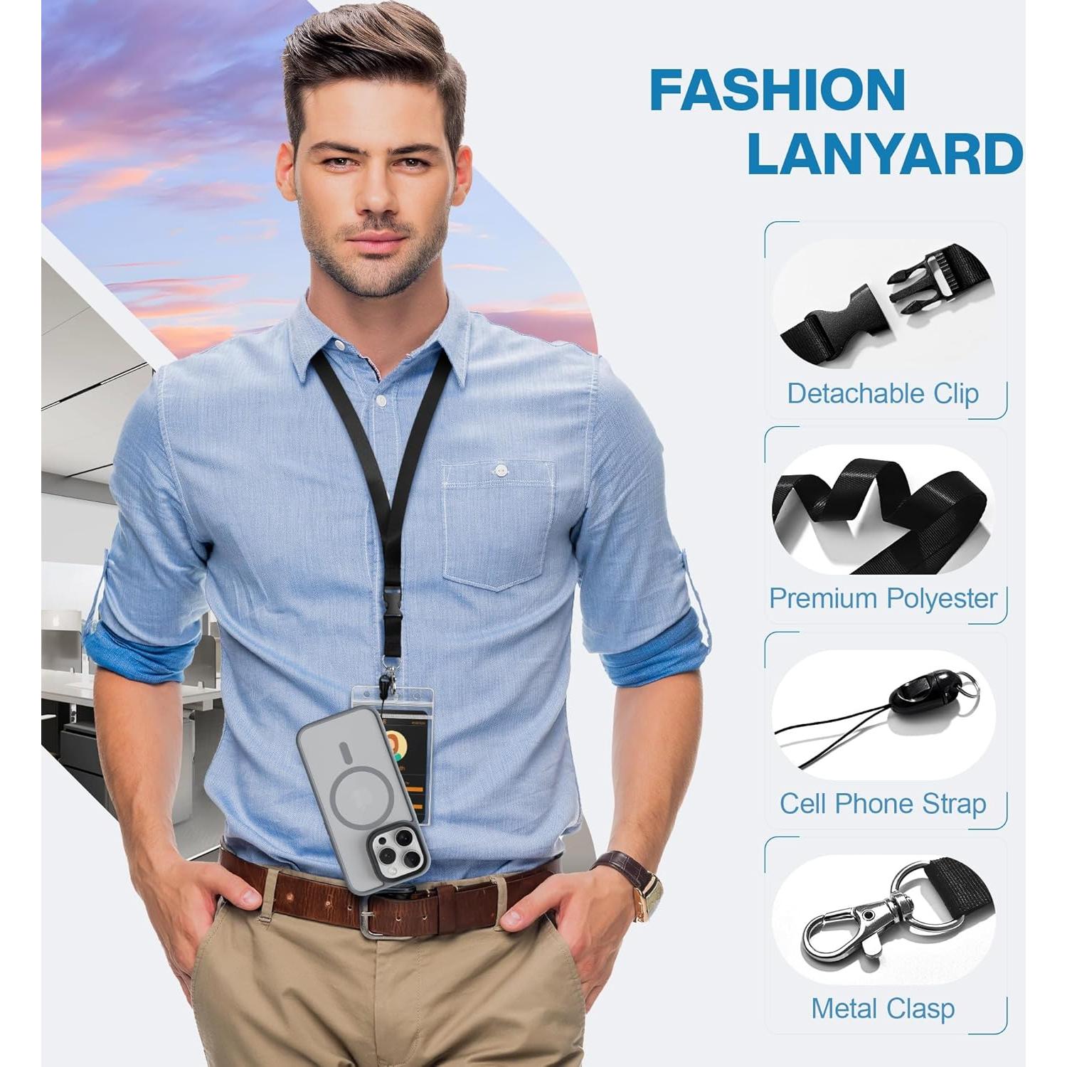 Paquete 6 Piezas Soporte Insignia Retráctil DINALLE Negro