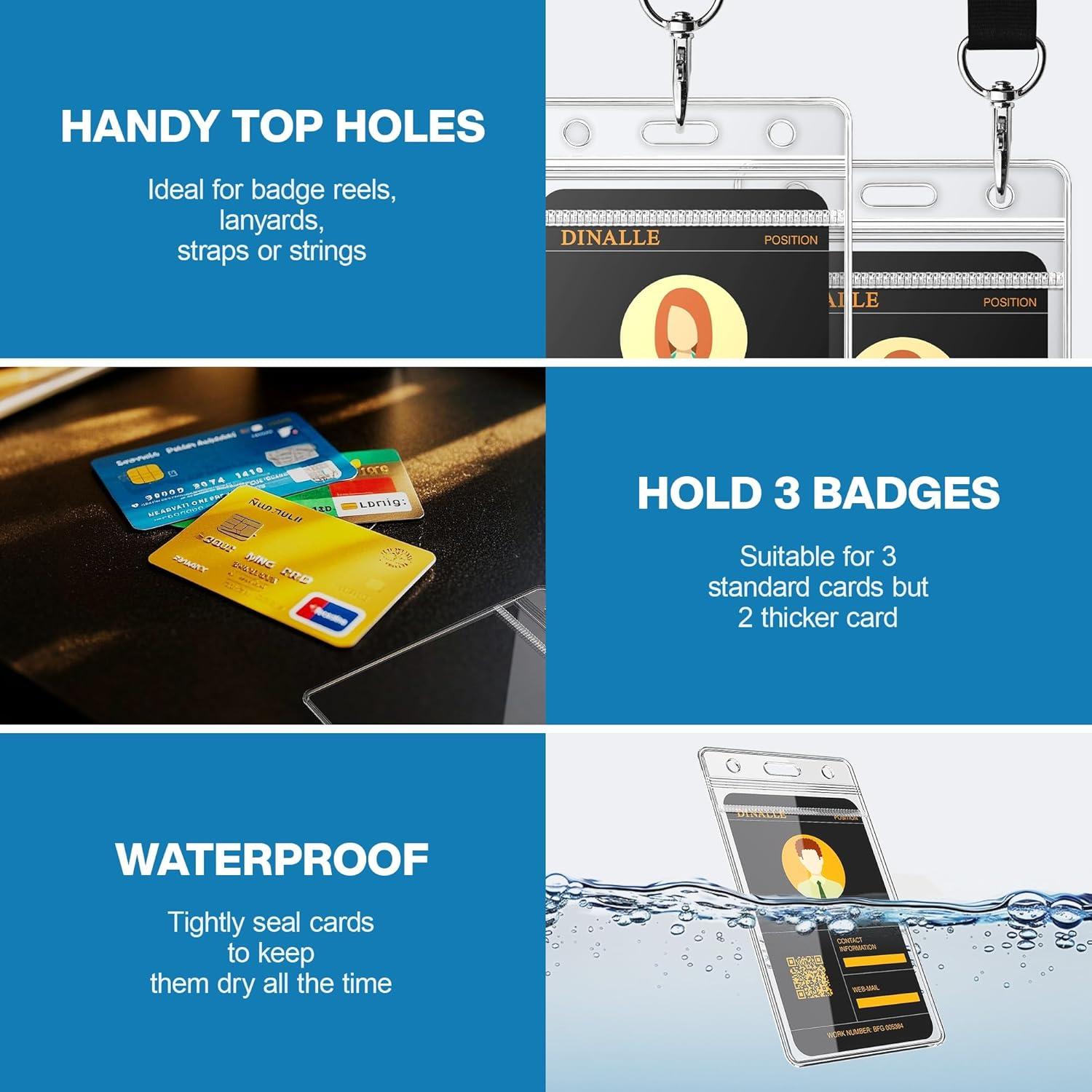 Paquete 6 Piezas Soporte Insignia Retráctil DINALLE Negro