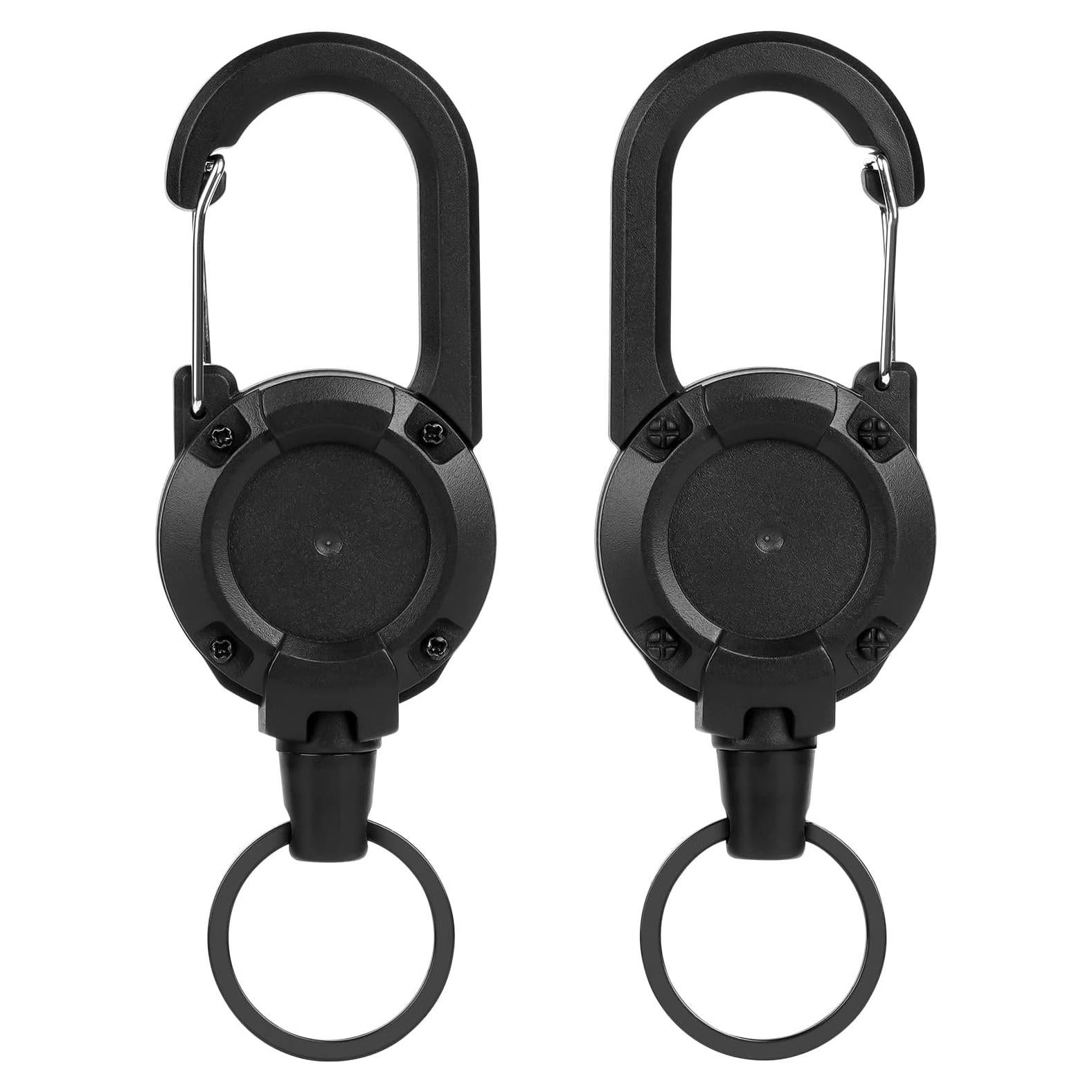 Llavero Retráctil AOMIG 2 Pack con Cable de Acero 60cm