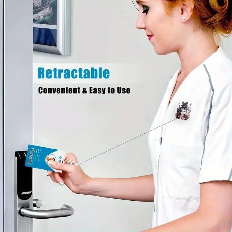 Carrete de Insignia Retráctil OCOUYVD Gato Colorido 4cm