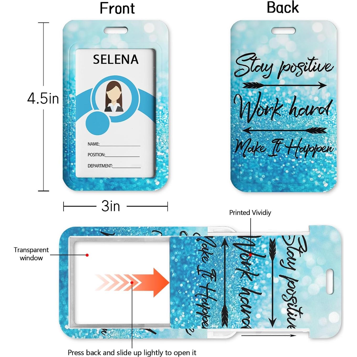 Portatarjetas Retráctil Lebrocoli Azul con Clip y Carabiner