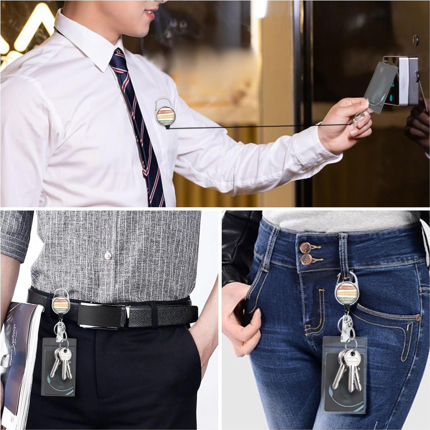 Lanyard Retráctil GIANCOMICS con Soporte de Identificación