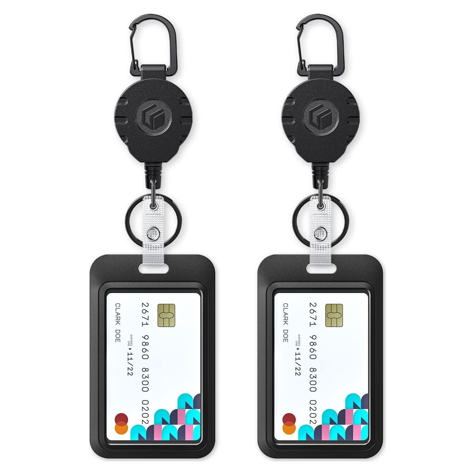 Portatarjetas Deslizable Uniclife 2 Pack con Carrete Retráctil