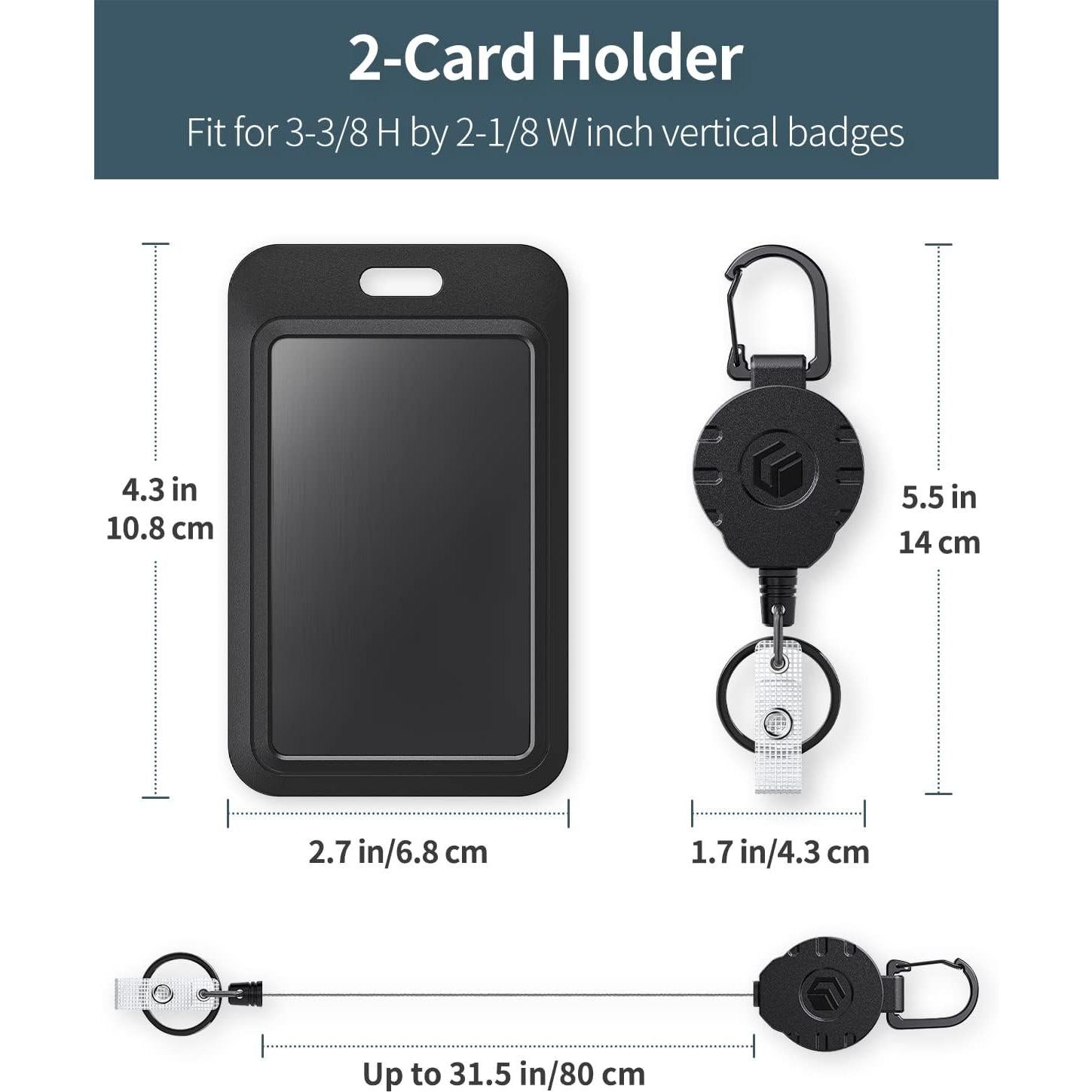 Portatarjetas Deslizable Uniclife 2 Pack con Carrete Retráctil