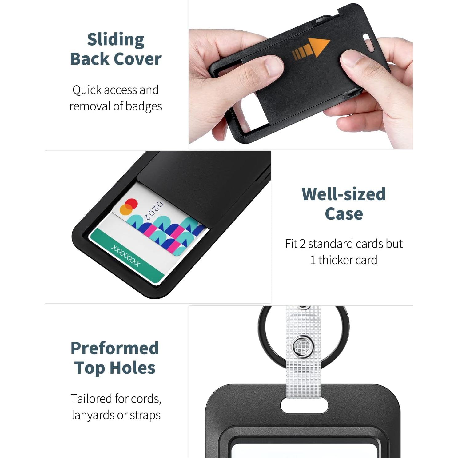 Portatarjetas Deslizable Uniclife 2 Pack con Carrete Retráctil