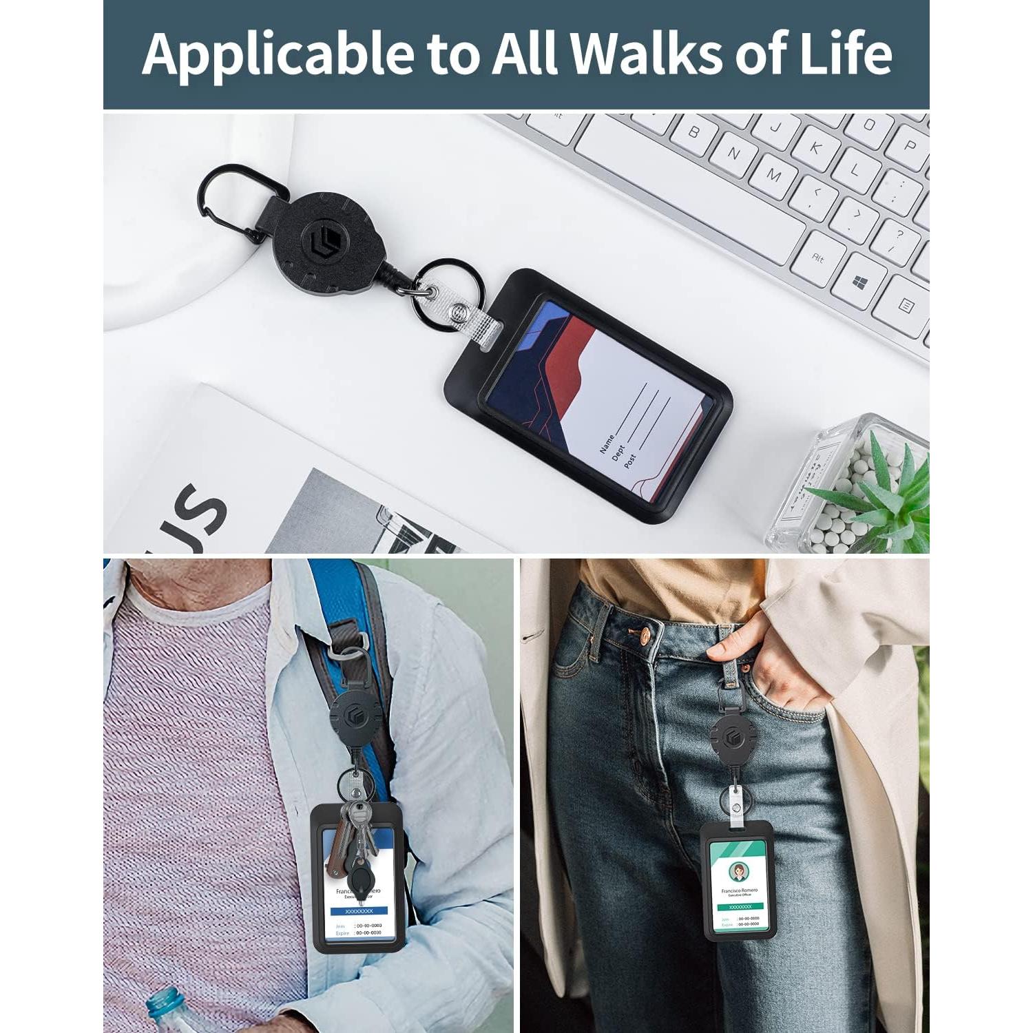 Portatarjetas Deslizable Uniclife 2 Pack con Carrete Retráctil