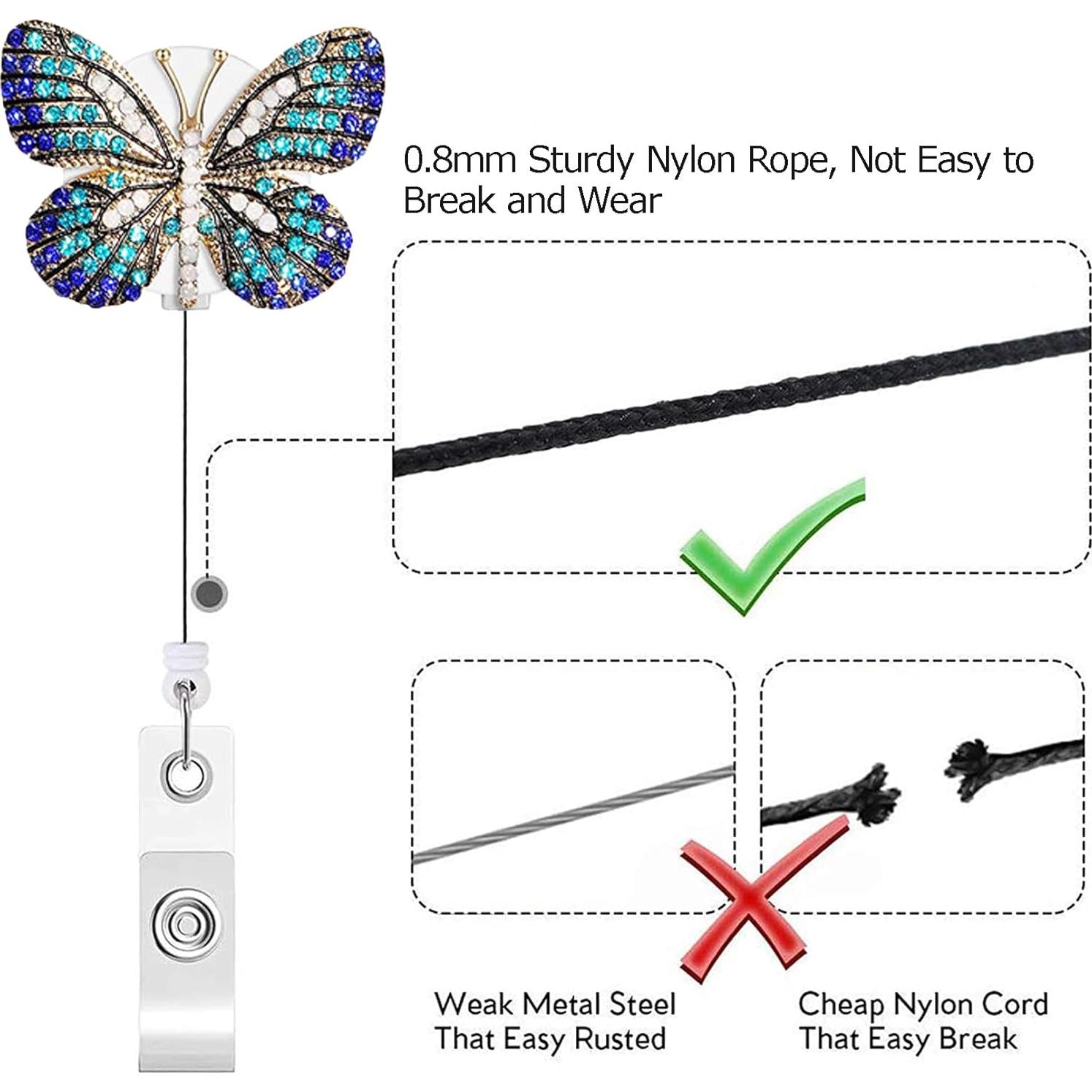 Reel de Insignia Retráctil UTGYRRIK con Strass - Paquete de 2