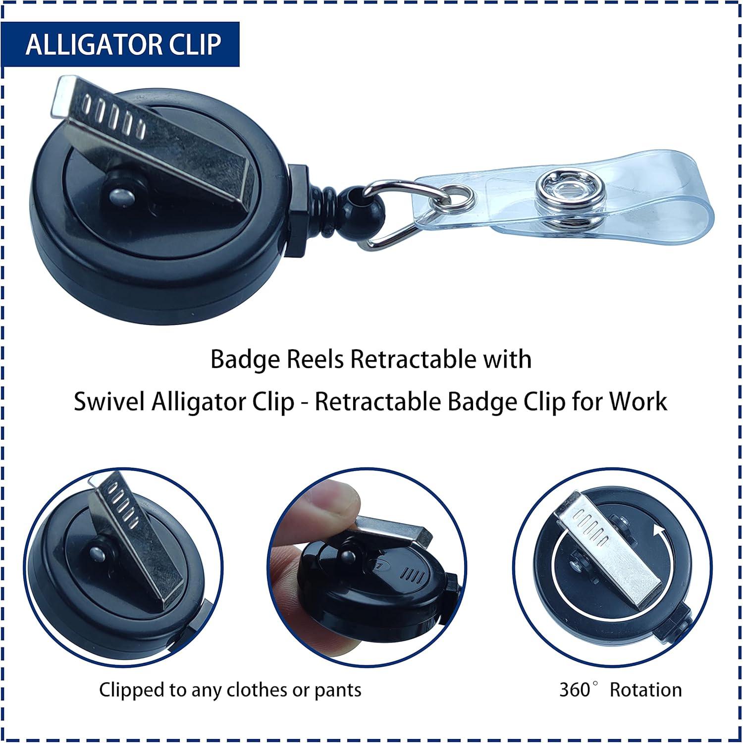 Porta Etiquetas Retráctil Bestom con Clip 12 Unidades Negro