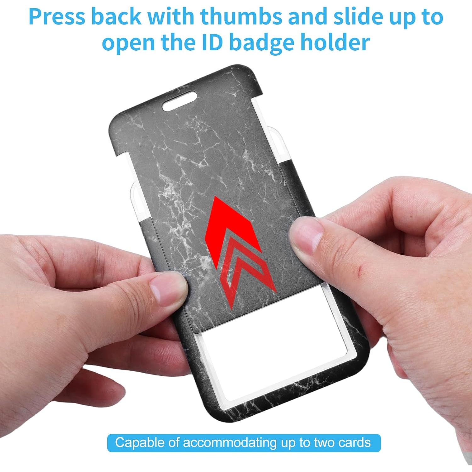 Porta Credenciales Retráctil Eeffzia con Mosquetón Negro