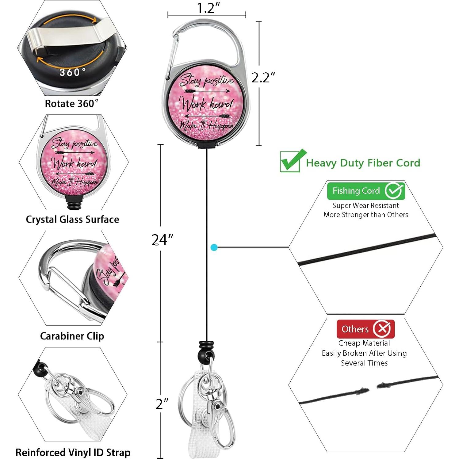 Porta Insignia Retráctil Lebrocoli con Clip y Diseño Positivo