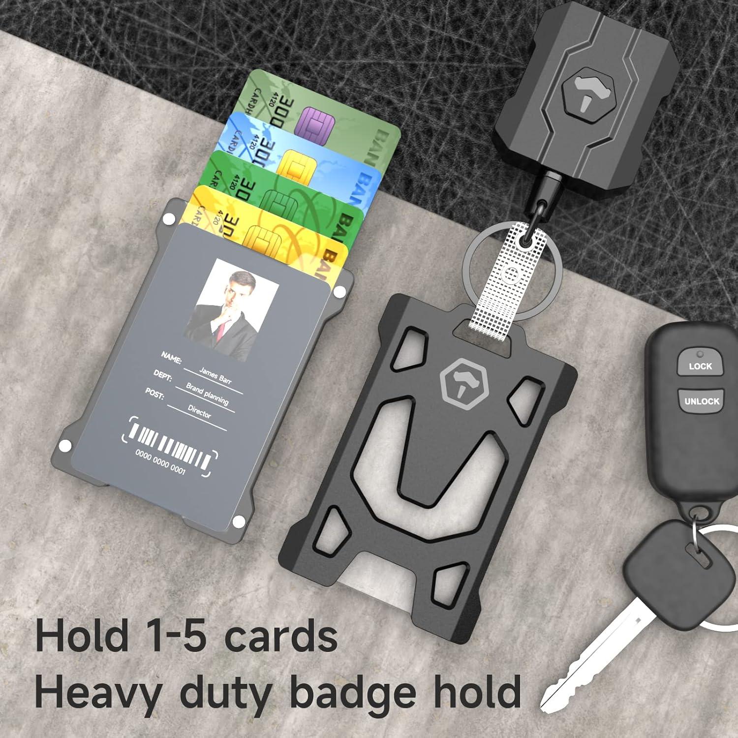 Soporte de Insignia Retráctil VYNCS con Clip de Cinturón 80 cm