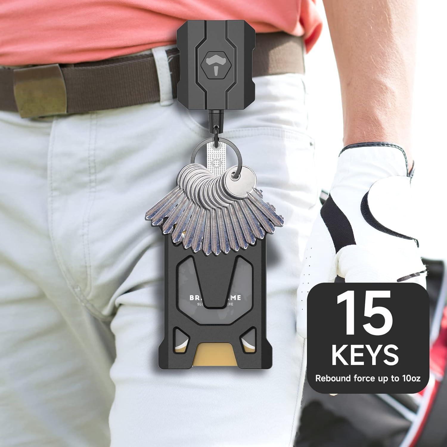 Soporte de Insignia Retráctil VYNCS con Clip de Cinturón 80 cm