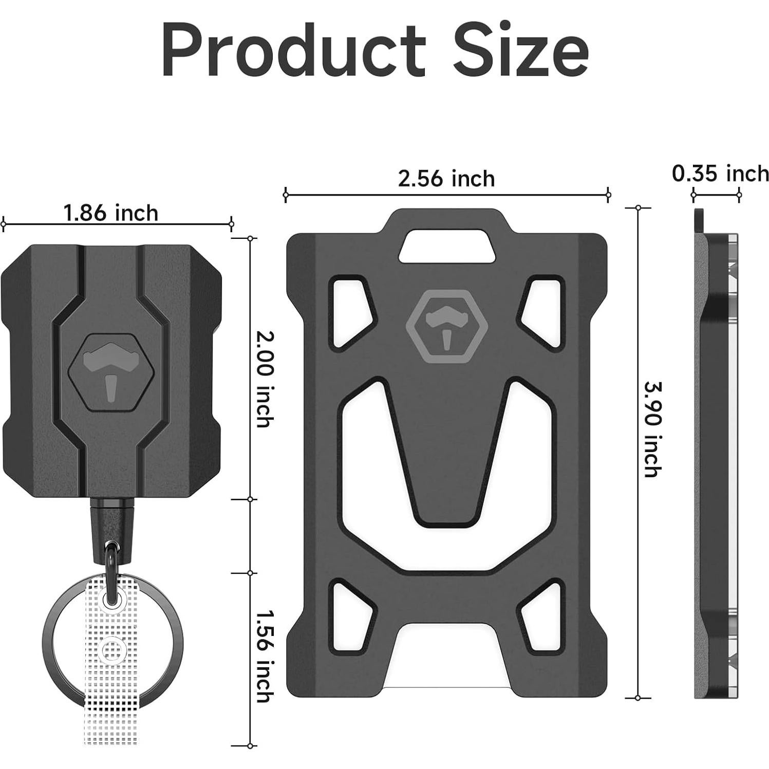 Soporte de Insignia Retráctil VYNCS con Clip de Cinturón 80 cm