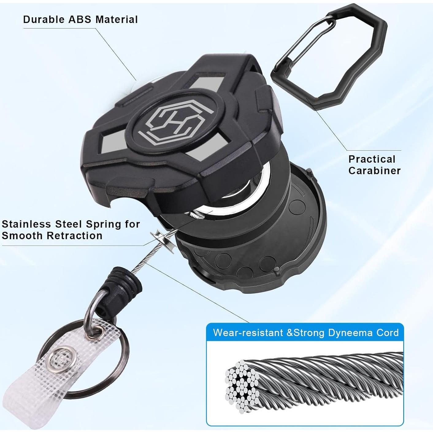 Paquete de 2 llaveros retráctiles Chambom con clip de carabina