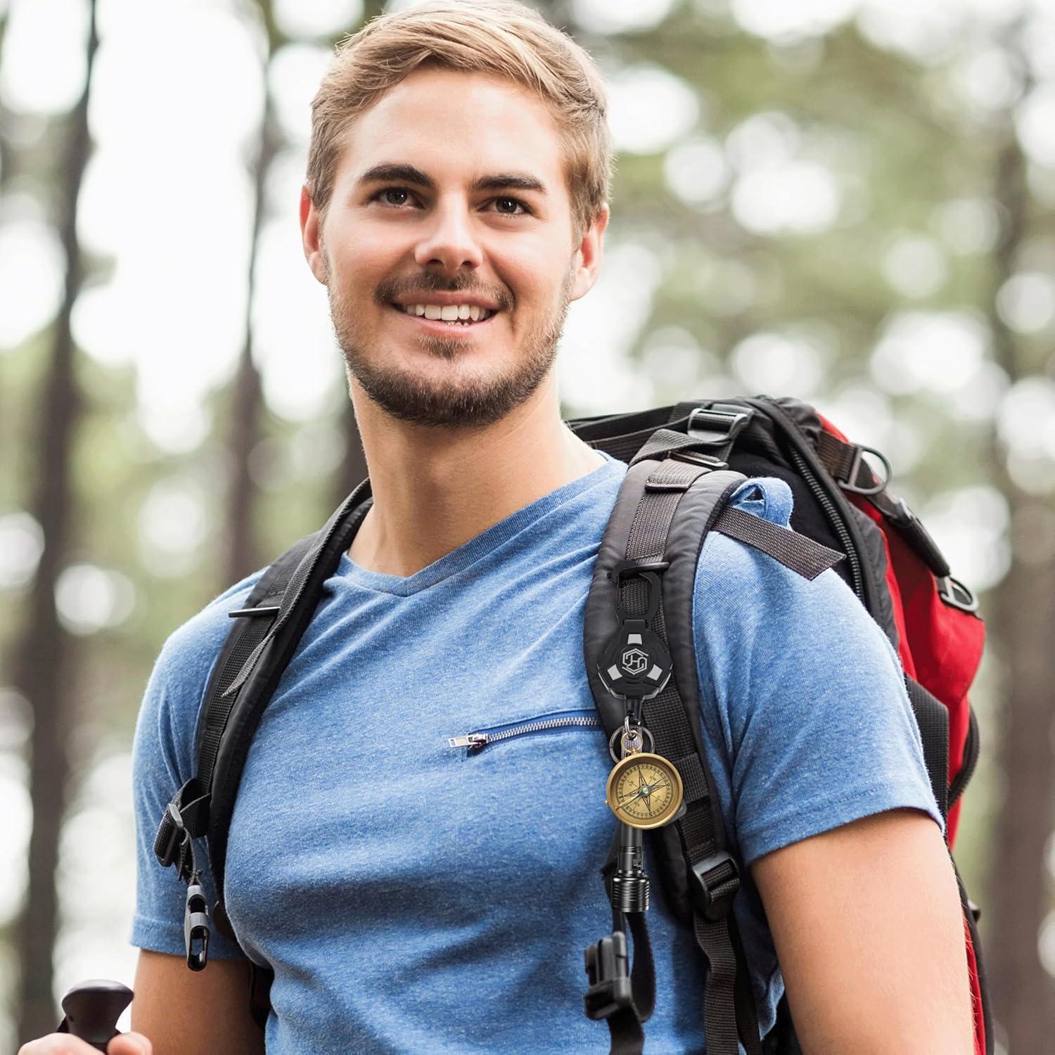 Paquete de 2 llaveros retráctiles Chambom con clip de carabina