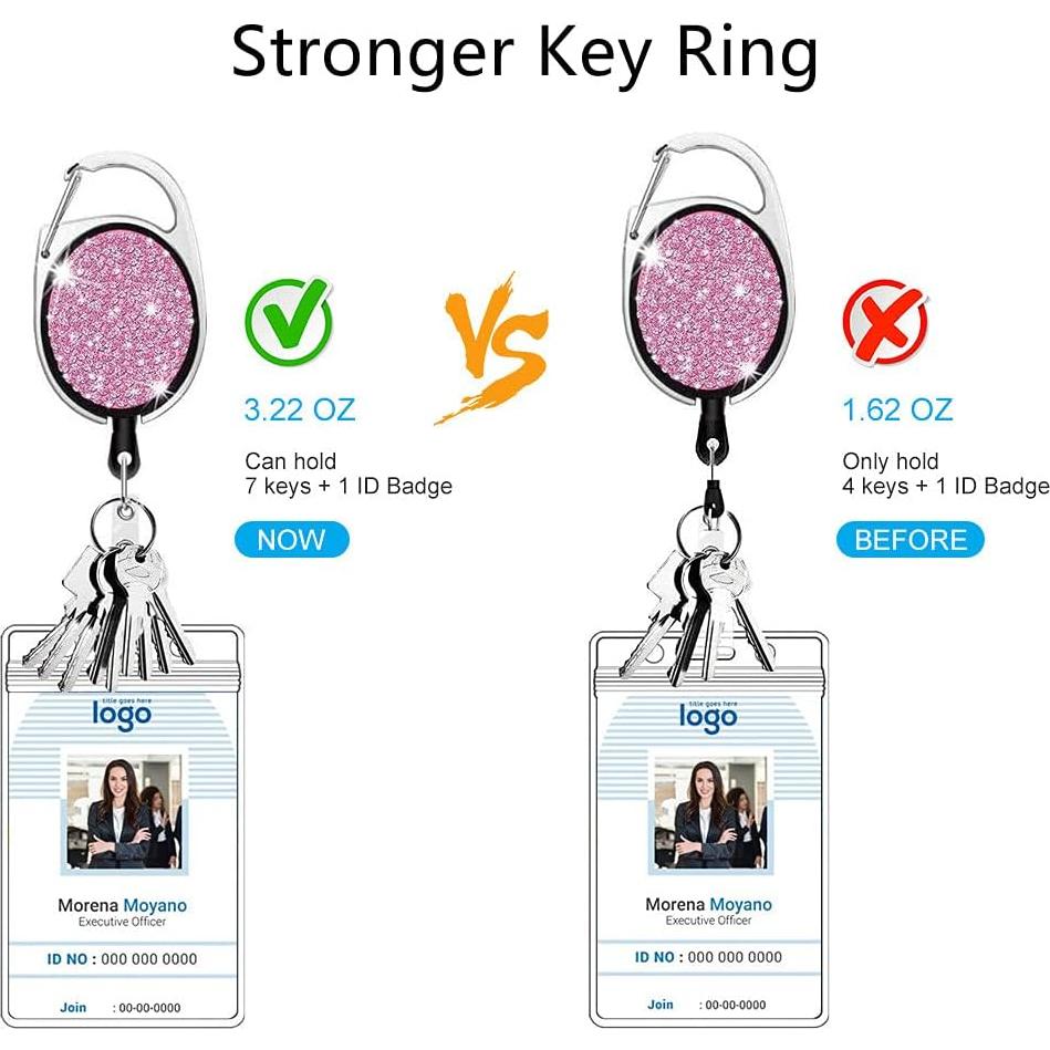 4 Sujetadores de Insignias Retráctiles INTOR con Brillantes