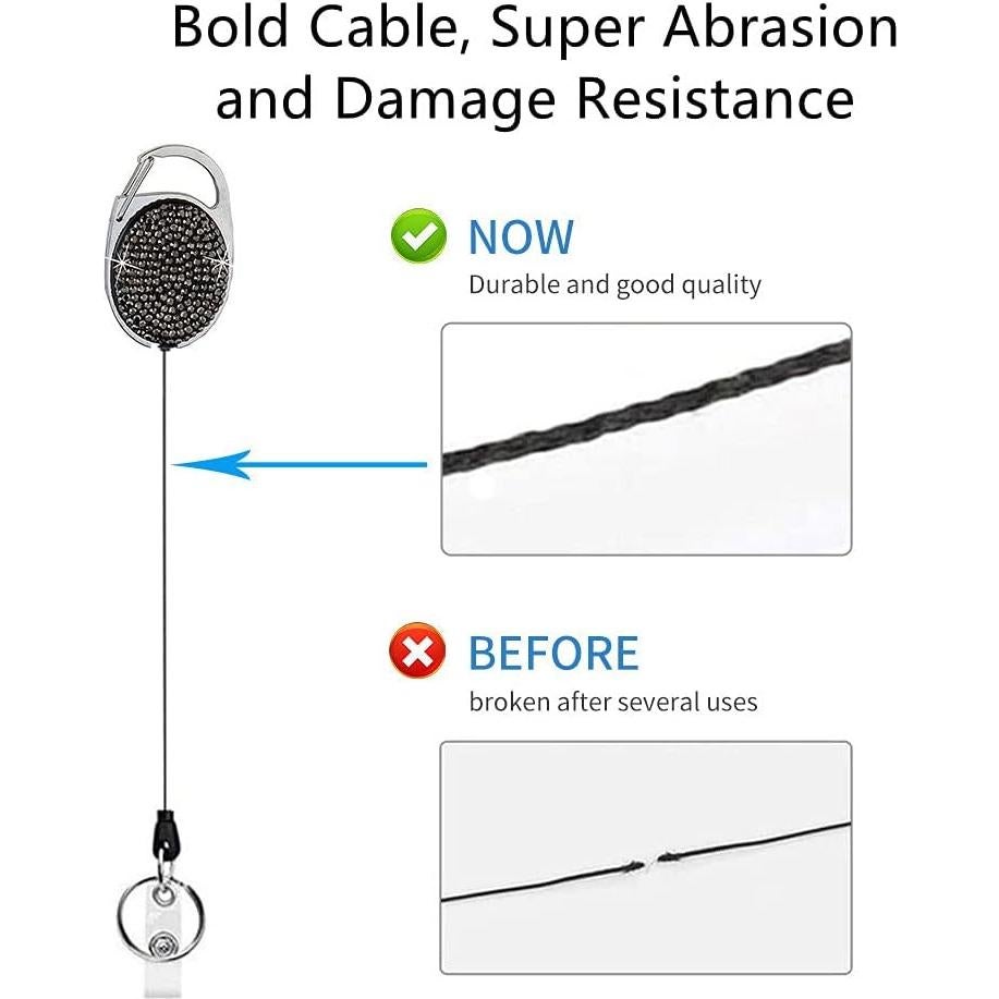 4 Sujetadores de Insignias Retráctiles INTOR con Brillantes