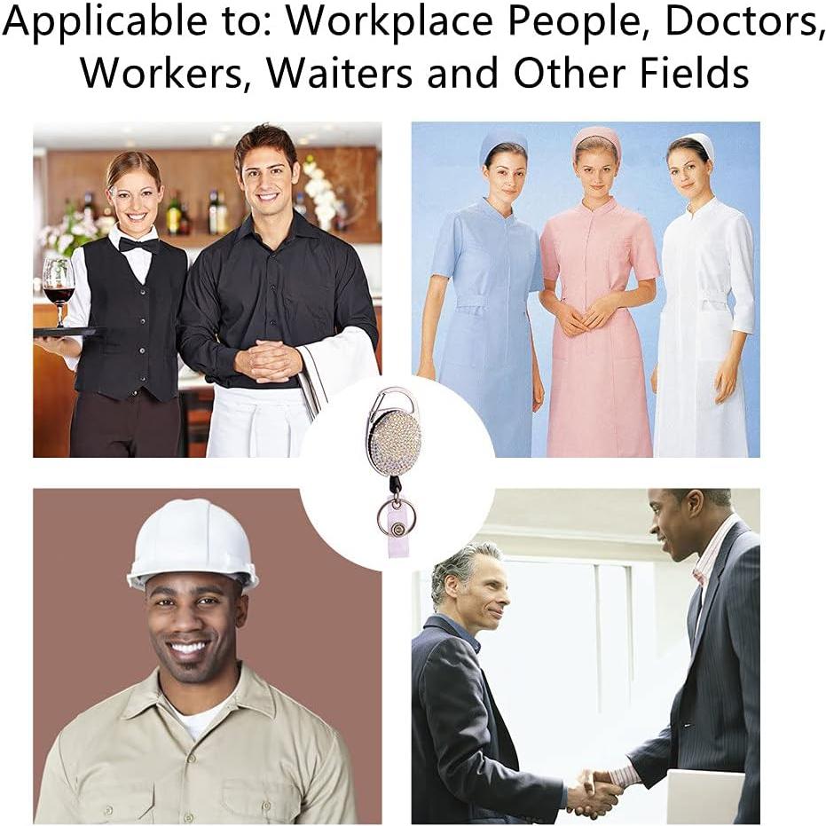 4 Sujetadores de Insignias Retráctiles INTOR con Brillantes