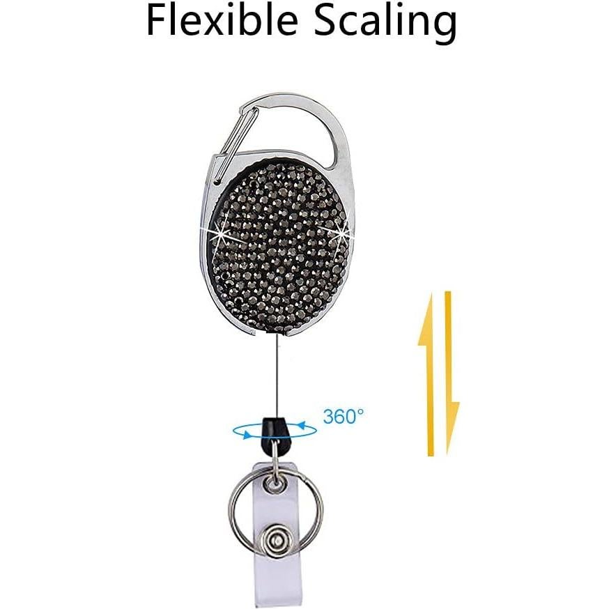 4 Sujetadores de Insignias Retráctiles INTOR con Brillantes