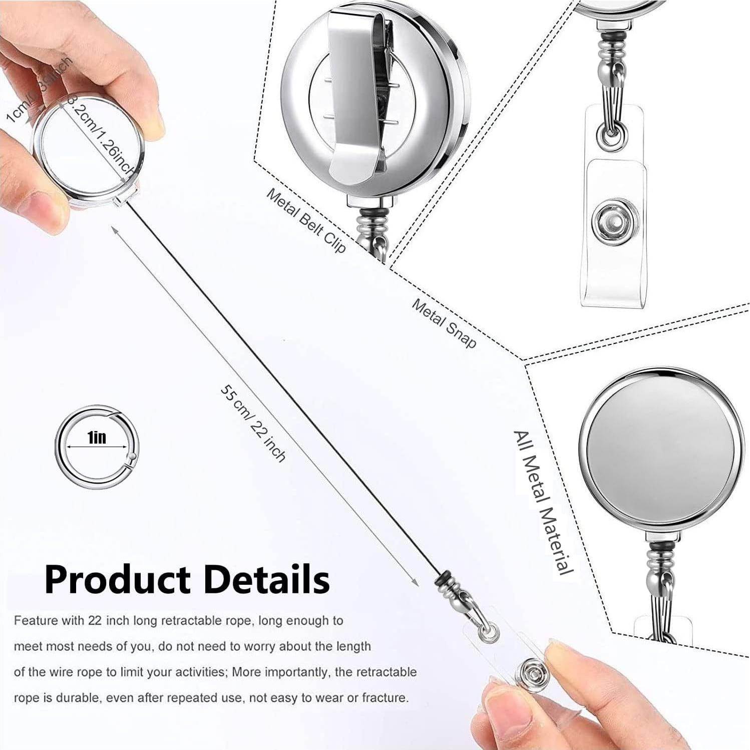 Paquete de 2 Sujetadores de Insignias FadyRaye Metal 10cm