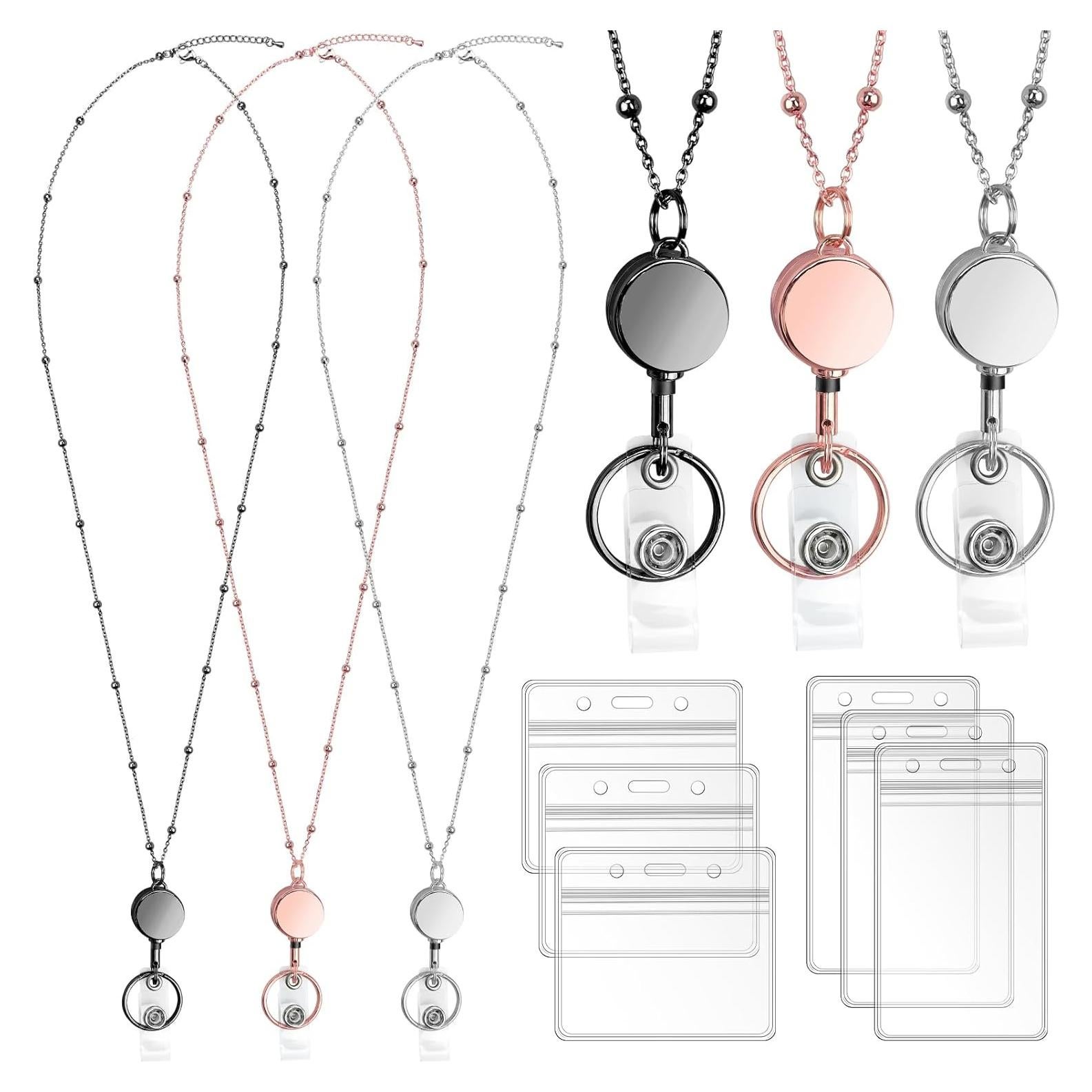 Paquete de 3 cintas retráctiles Koorito con 6 portatarjetas