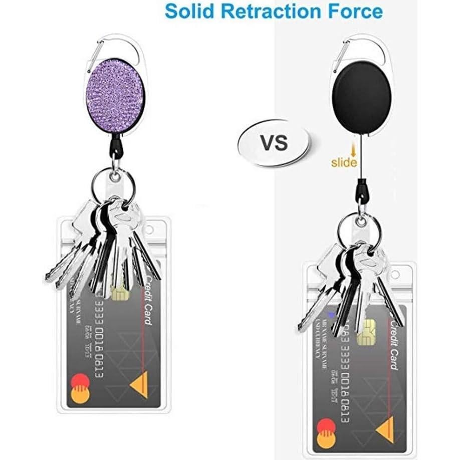 Soportes de Insignias Retráctiles WedFeir - 4 Piezas Brillantes