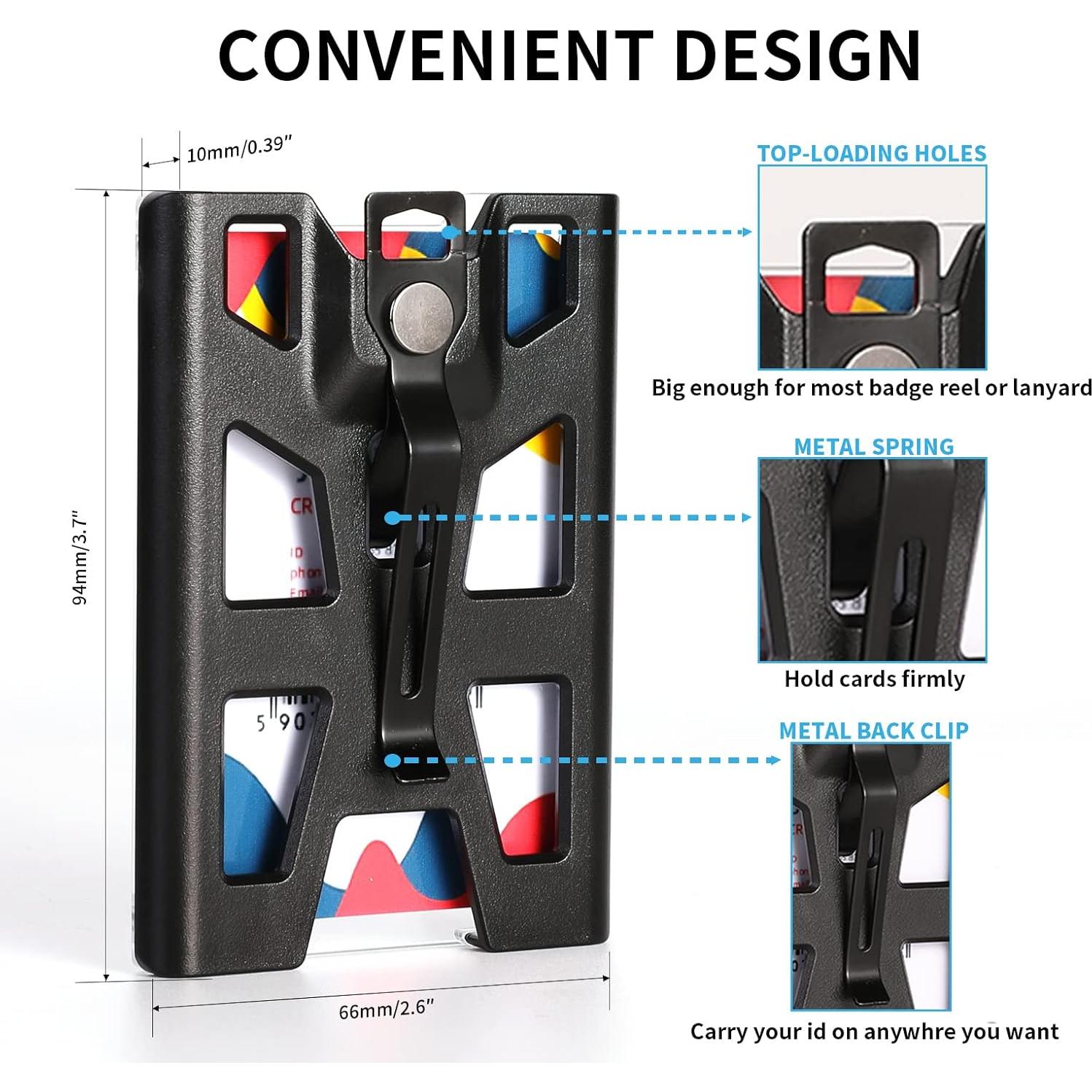 Soporte de Identificación ZAZE Retráctil Negro con Carrete