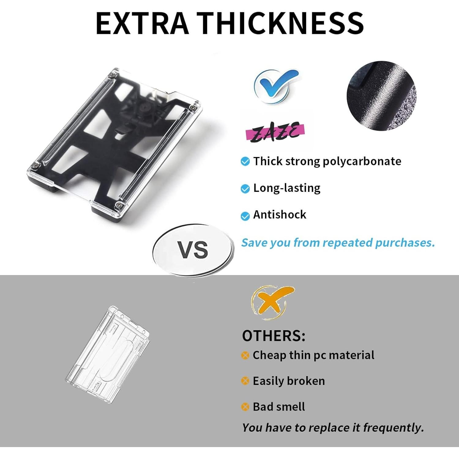 Soporte de Identificación ZAZE Retráctil Negro con Carrete