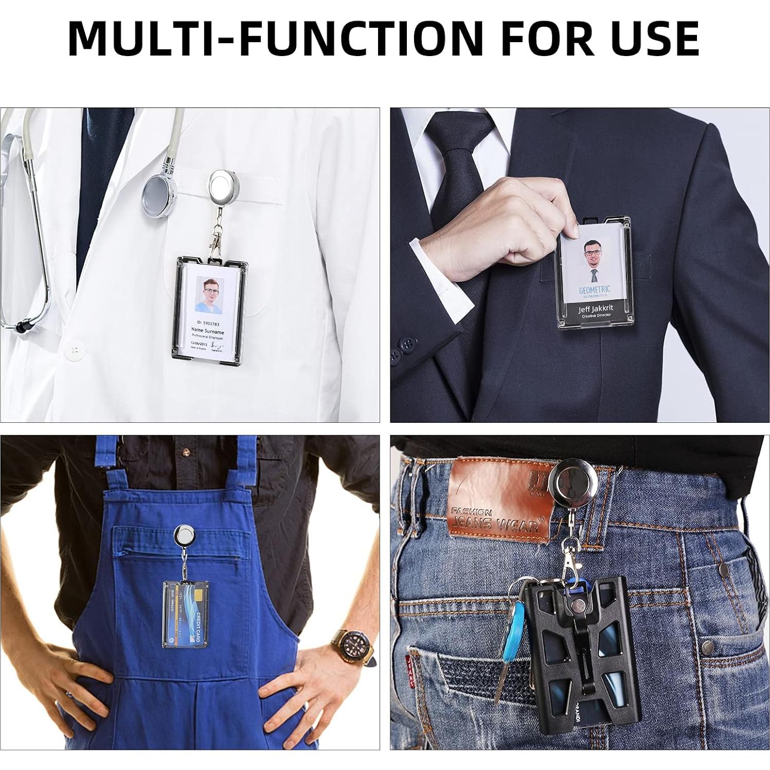 Soporte de Identificación ZAZE Retráctil Negro con Carrete