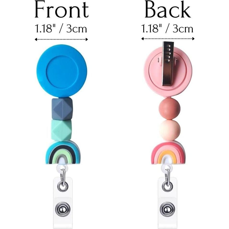 3 Sujetadores Retráctiles de Insignias YJ PREMIUMS con Perlas