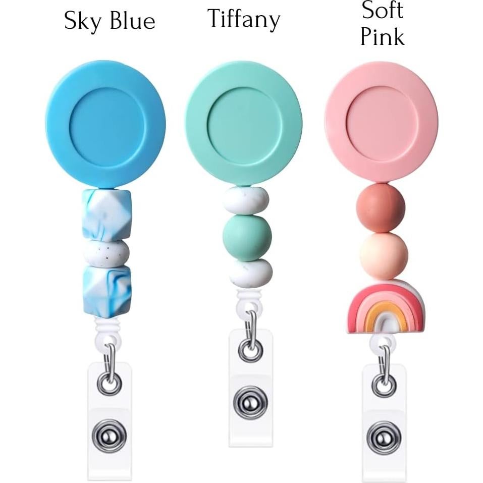 3 Sujetadores Retráctiles de Insignias YJ PREMIUMS con Perlas