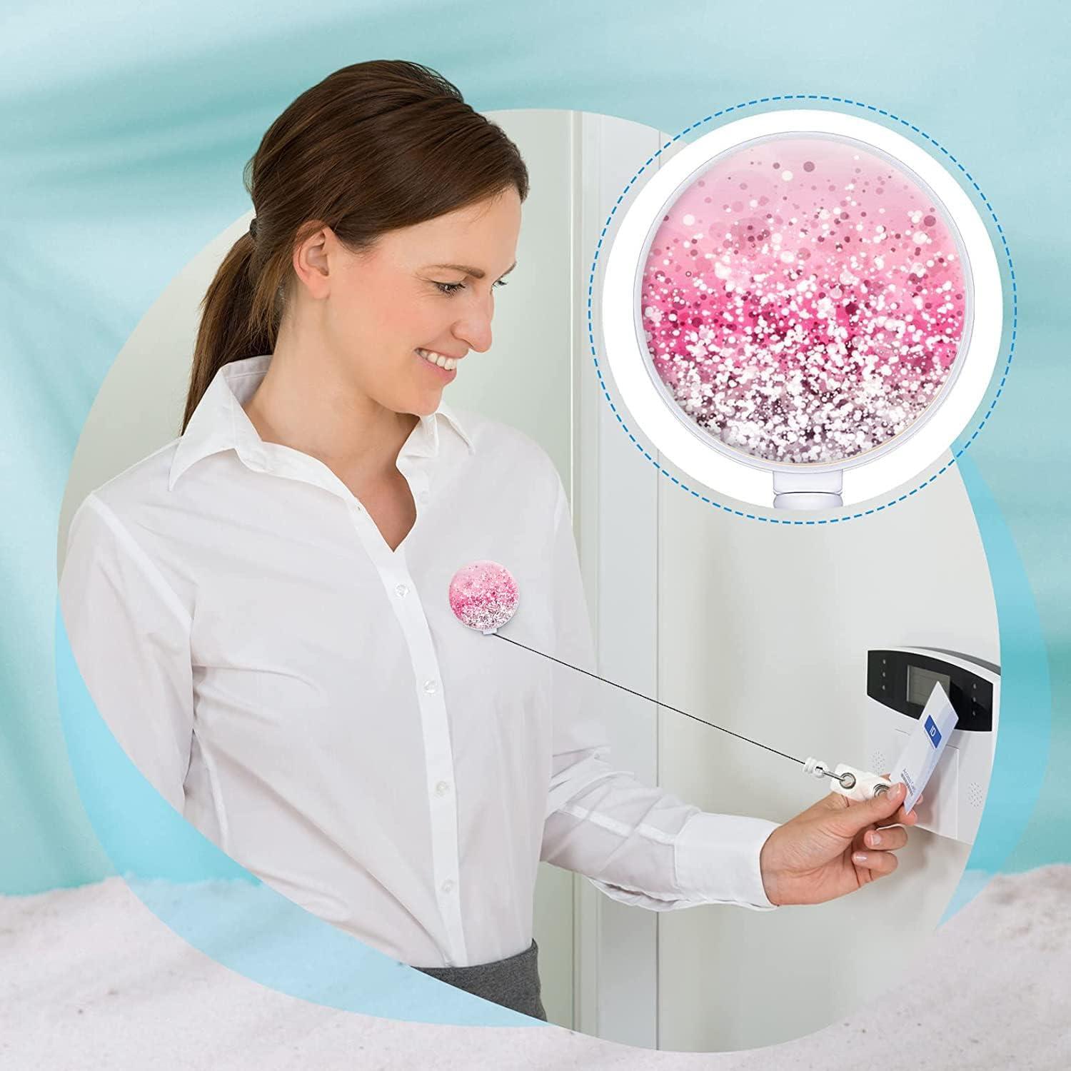 Porta Credencial Retráctil Yecitona con Clip Cocodrilo Cristal