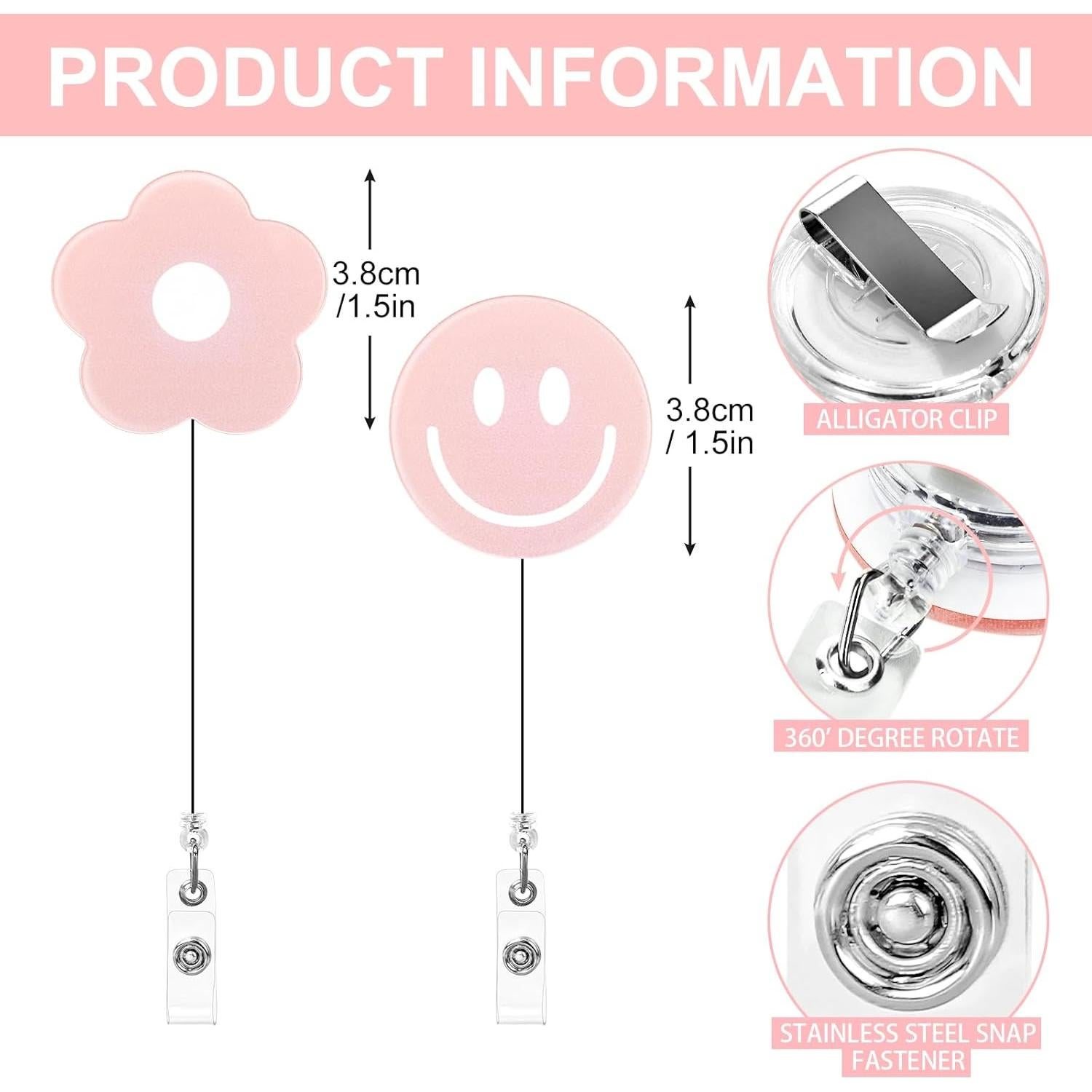 Portadores de Insignia Retráctiles Whaline 8 Piezas Floral