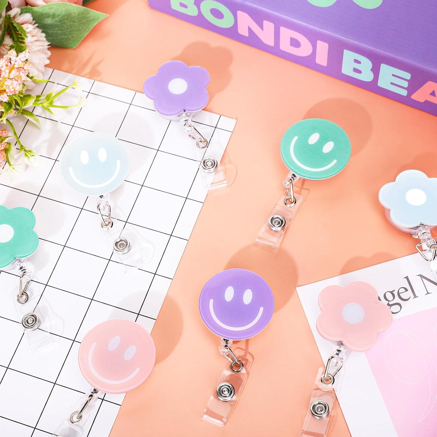 Portadores de Insignia Retráctiles Whaline 8 Piezas Floral