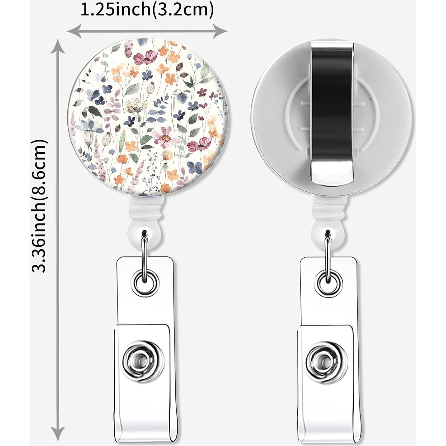 Paquete de 2 Portabolsas Retráctiles Quohet - Flores Acuareladas