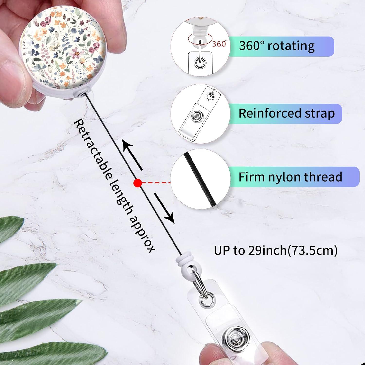 Paquete de 2 Portabolsas Retráctiles Quohet - Flores Acuareladas