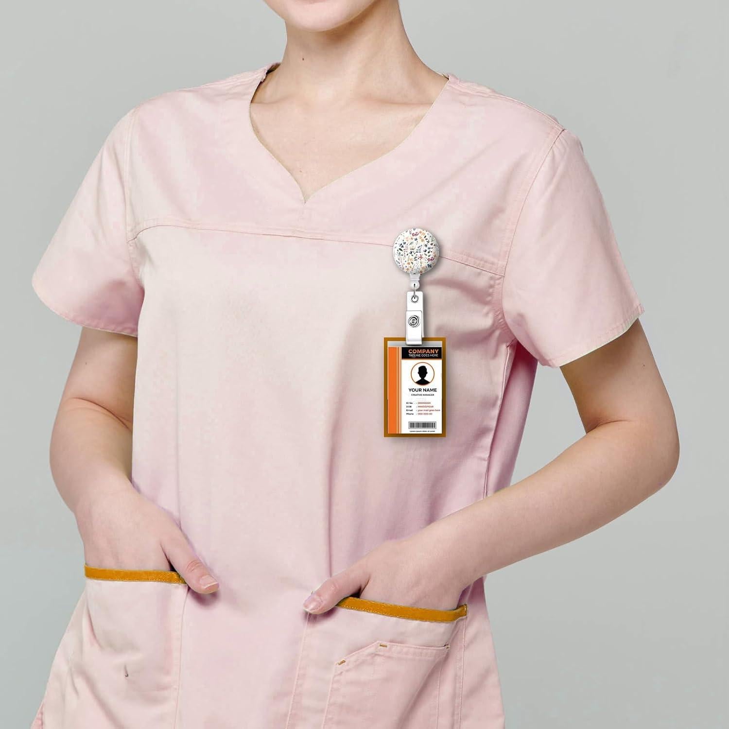 Paquete de 2 Portabolsas Retráctiles Quohet - Flores Acuareladas