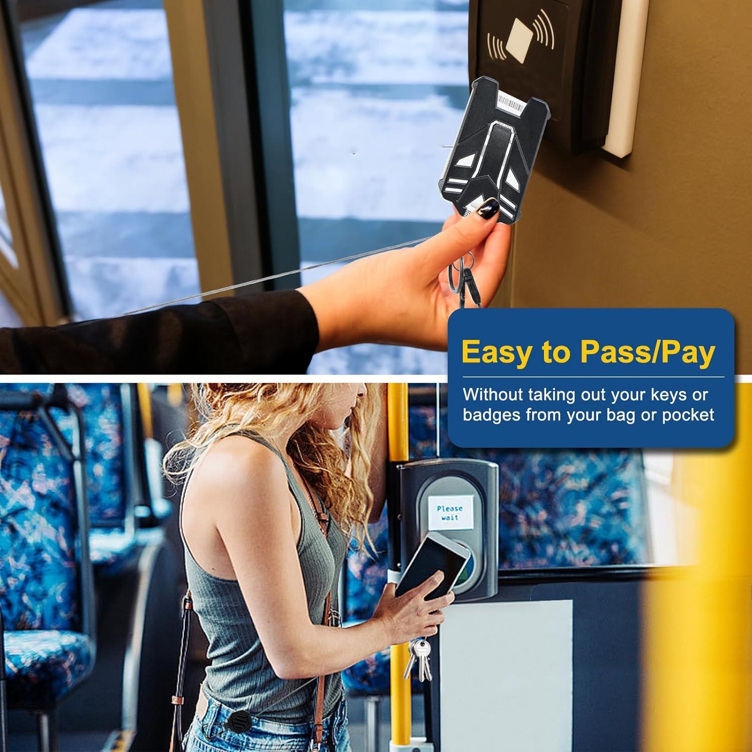 Llavero Retráctil DELSWIN con Clip y Cuerdas para Teléfonos - 2 Piezas