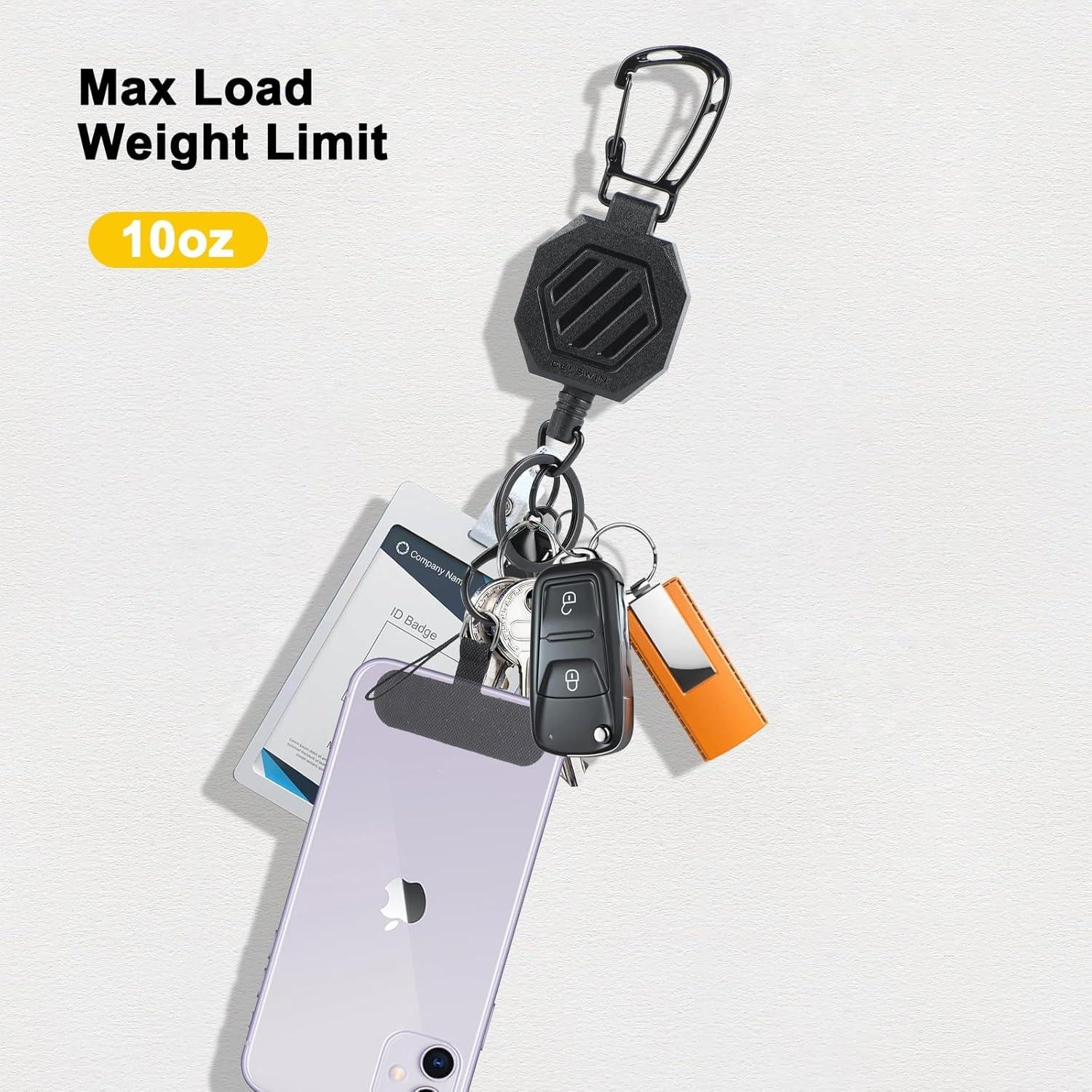 Llavero Retráctil DELSWIN con Clip y Cuerdas para Teléfonos - 2 Piezas