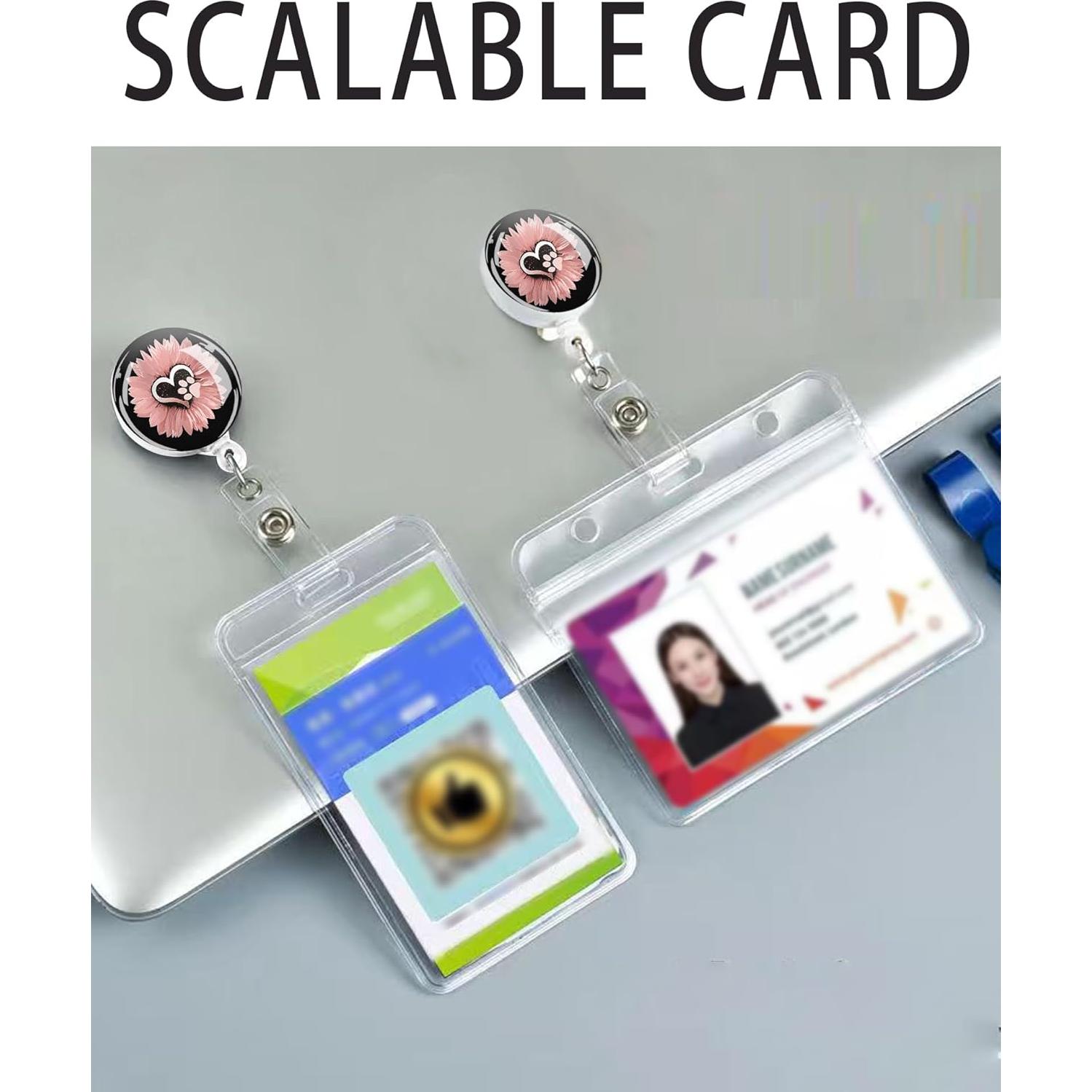 IAMRAVER Sujetadores de Insignias Retráctiles 2 Pack Girasol