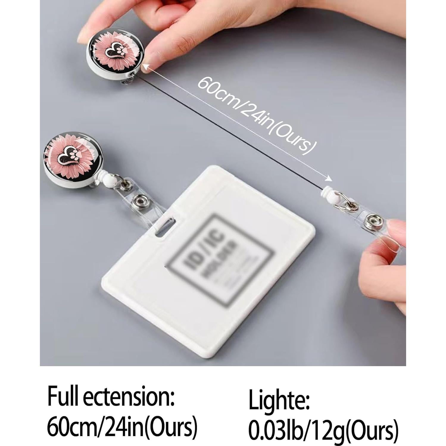 IAMRAVER Sujetadores de Insignias Retráctiles 2 Pack Girasol