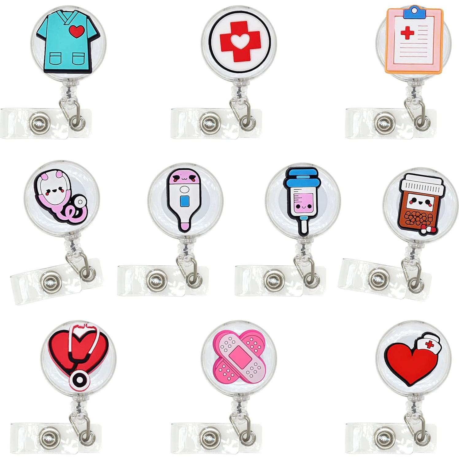 Paquete de 10 Soportes de Insignia Retráctiles YEALQUE