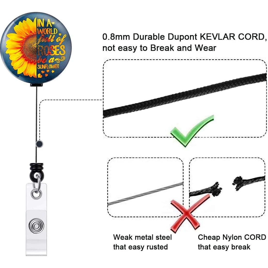 Portatarjetas Retráctiles Girasol WoEluone - 6 Pcs 60cm