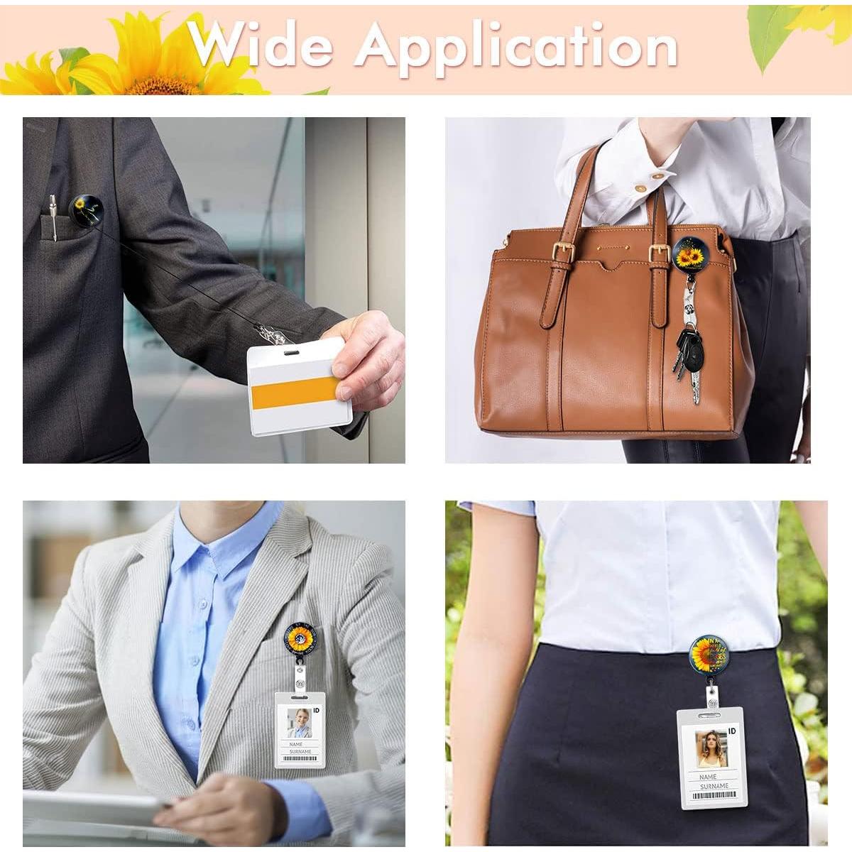 Portatarjetas Retráctiles Girasol WoEluone - 6 Pcs 60cm