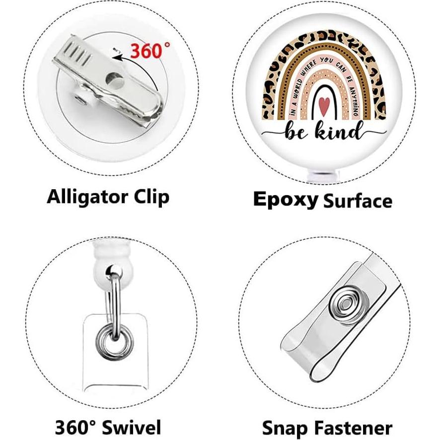 Clip de Insignia Retráctil QIYUSHRY 3 Paquetes Arcoíris