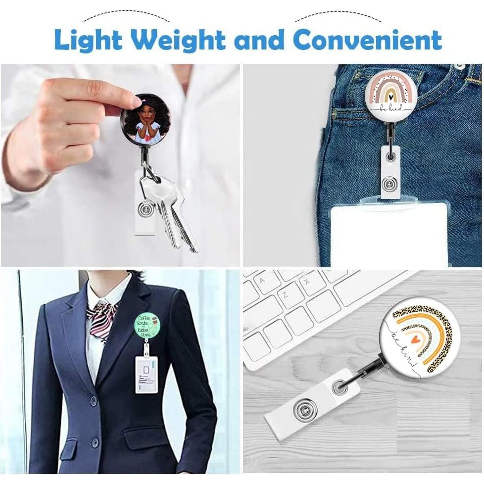 Clip de Insignia Retráctil QIYUSHRY 3 Paquetes Arcoíris