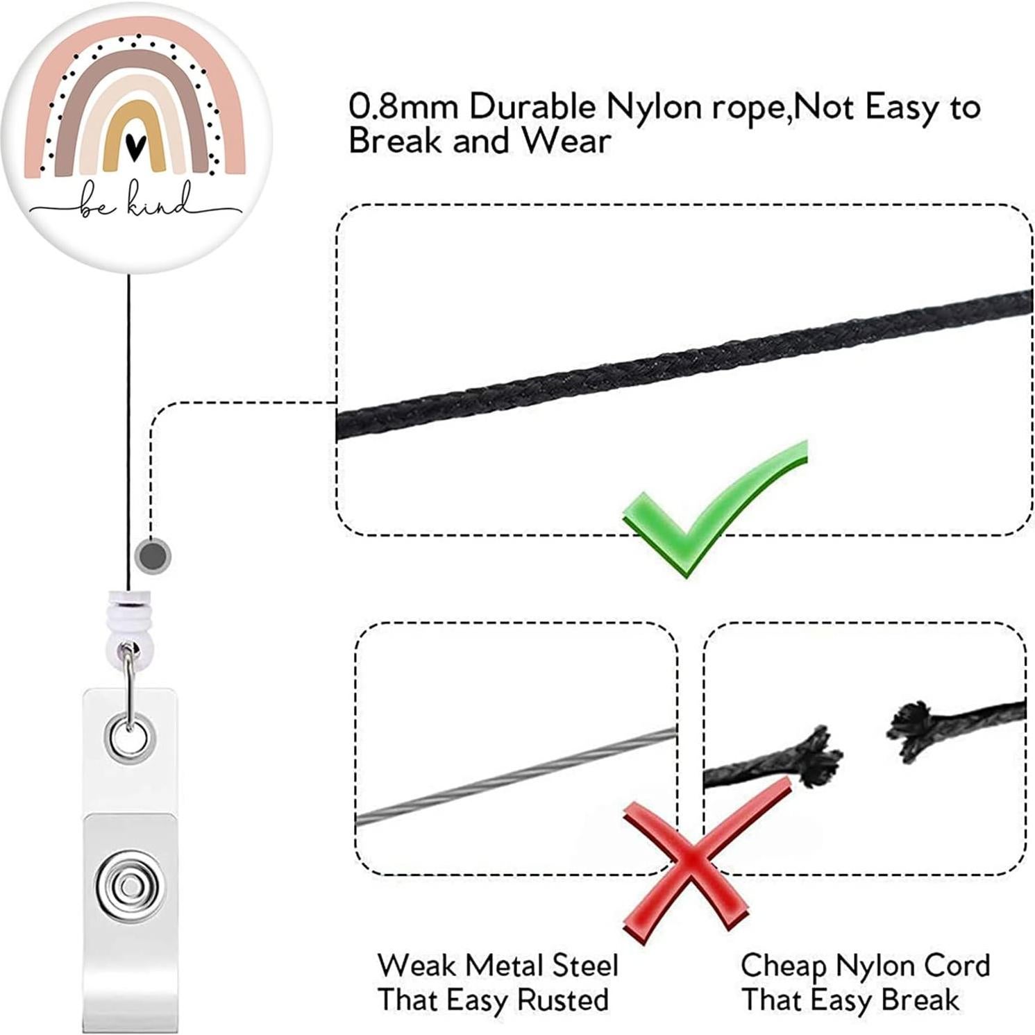 Clip de Insignia Retráctil QIYUSHRY 3 Paquetes Arcoíris