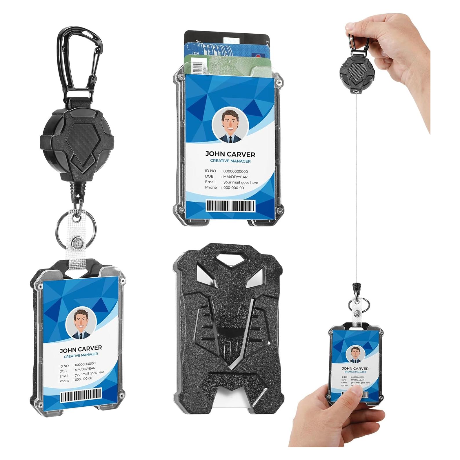 Soporte de Insignia Retráctil LIYHVPI - 2 Paquetes, Negro